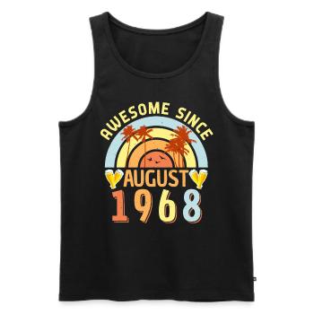 August 1968 vintage - Men's Premium Organic Tank Top - black - Front - Michal (187cm)