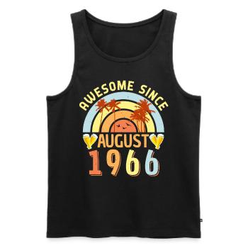 Legendary August 1966 - Men's Premium Organic Tank Top - black - Front - AI Model Male 178 light (178cm)