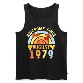 August 1979 Retro - Männer Premium Bio Tank Top - Schwarz - Vorne - Michal (187cm)