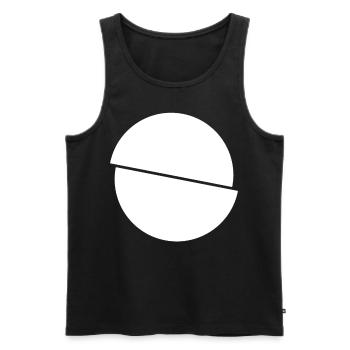Halbe Kreise Weisses Design - Männer Premium Bio Tank Top - Schwarz - Vorne - AI Model Male 178 light (178cm)