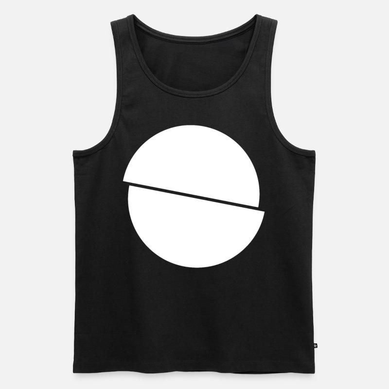 Half Circles White Design - Men's Premium Organic Tank Top - black