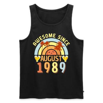 1989 Im August Geboren - Männer Premium Bio Tank Top - Schwarz - Vorne - Michal (187cm)