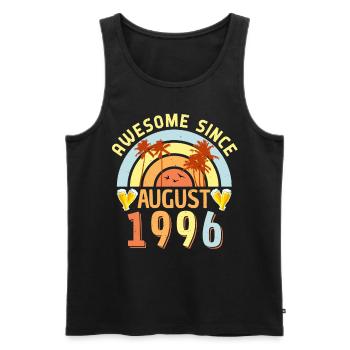 Month of birth August 1996 - Men's Premium Organic Tank Top - black - Front - Michal (187cm)