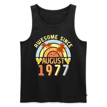 August 1977 Retro - Männer Premium Bio Tank Top - Schwarz - Vorne - Michal (187cm)