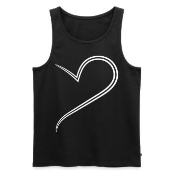 Simple Half Wise Heart - Men's Premium Organic Tank Top - black - Front - AI Model Male 178 light (178cm)