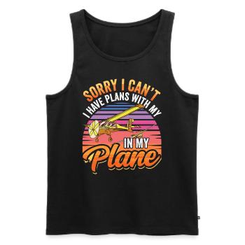 I Have Plans With My Airplane Hobby Sorry - Men's Premium Organic Tank Top - black - Front - Michal (187cm)