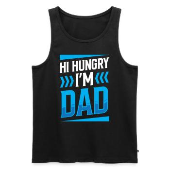 Hi Hungry I Am Papa Daddy Father Father Day - Men's Premium Organic Tank Top - black - Front - Michal (187cm)