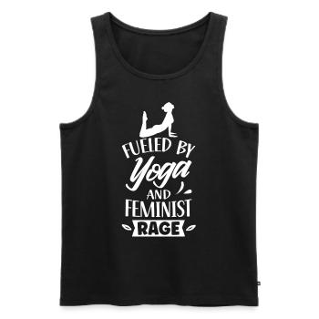 Driven by yoga and feminist anger women - Men's Premium Organic Tank Top - black - Front - AI Model Male 178 light (178cm)