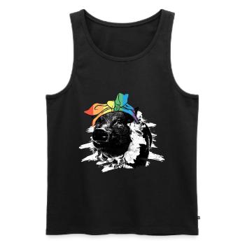 Autistic Tshirt Autimus Gift Asperger Children - Men's Premium Organic Tank Top - black - Front - AI Model Male 178 light (178cm)