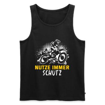 Motocross Geschenk Für Enduro Supermoto Dirt Bike - Männer Premium Bio Tank Top - Schwarz - Vorne - Michal (187cm)