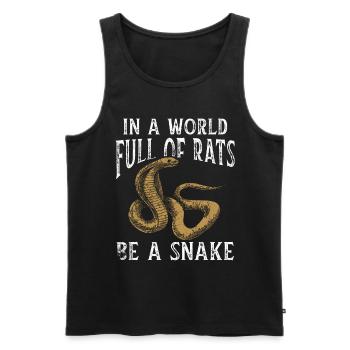Serpent Cadeau Animal Reptile Cobra Python Boa - Débardeur bio Premium Homme - noir - Devant - Michal (187cm)