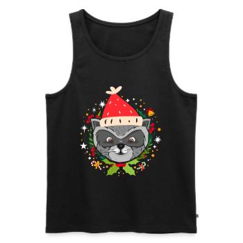 Christmas Raccoon Christmas Gift Xmas - Men's Premium Organic Tank Top - black - Front - Michal (187cm)