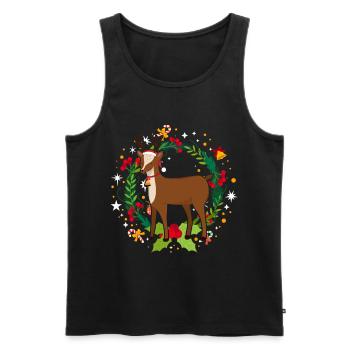 Ugly Christmas Sweater Reindeer - Men's Premium Organic Tank Top - black - Front - Michal (187cm)