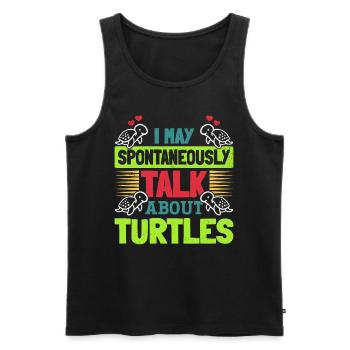 I can talk spontaneously about turtles - Men's Premium Organic Tank Top - black - Front - AI Model Male 178 light (178cm)
