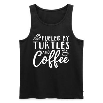 Des tortues et des tortues de mer au café - Débardeur bio Premium Homme - noir - Devant - AI Model Male 178 light (178cm)