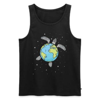 Turtle Earth Sea Turtle Earth Day - Men's Premium Organic Tank Top - black - Front - AI Model Male 178 light (178cm)