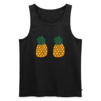 Ananas - Männer Premium Bio Tank Top - Schwarz - Vorne - Michal (187cm)