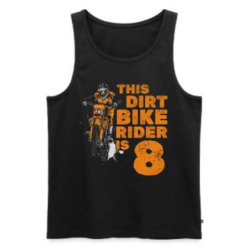 Ce petit pilote de dirt bike est un garçon de motocross - Débardeur bio Premium Homme - noir - Devant - Michal (187cm)