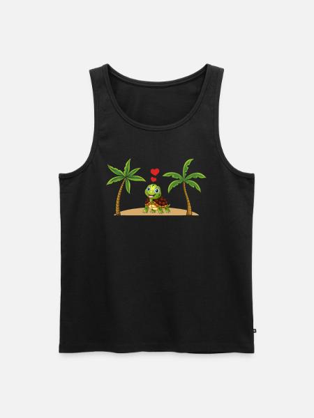 Turtle Palm Sweet Turtle Lovers - Men's Premium Organic Tank Top - black