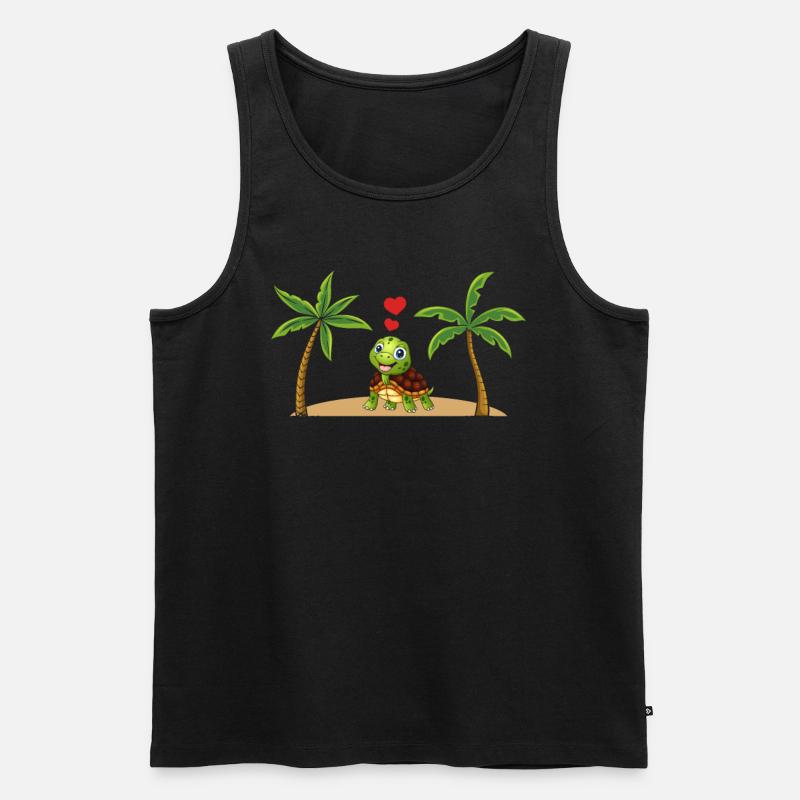 Turtle Palm Sweet Turtle Lovers - Débardeur bio Premium Homme - noir