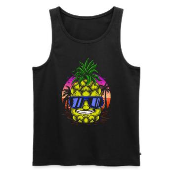 Ananas Hawaii Cadeau Fruits Fruits Ananas Fruit - Débardeur bio Premium Homme - noir - Devant - AI Model Male 178 light (178cm)