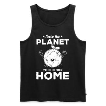 Rette den Planeten Das ist unser Heimattag der - Männer Premium Bio Tank Top - Schwarz - Vorne - Michal (187cm)