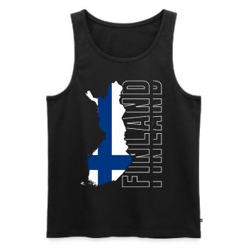 Finland - Men's Premium Organic Tank Top - black - Front - AI Model Male 178 light (178cm)