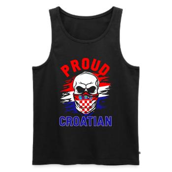 Kroatien Geschenk Herkunft Zagreb Hrvatska Heimat - Männer Premium Bio Tank Top - Schwarz - Vorne - AI Model Male 178 light (178cm)