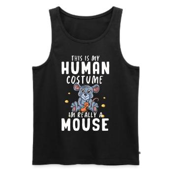 Souris Cadeau Souris Enfants Hommes Souris Conseils - Débardeur bio Premium Homme - noir - Devant - Michal (187cm)