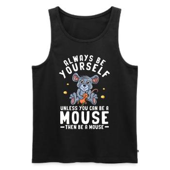 Souris Souris Cadeau Rat Rongeur Souris Souris Lousemaus - Débardeur bio Premium Homme - noir - Devant - Michal (187cm)