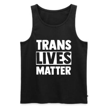 Trans Transgenre Transsexuel Cadeau Queer - Débardeur bio Premium Homme - noir - Devant - AI Model Male 178 light (178cm)