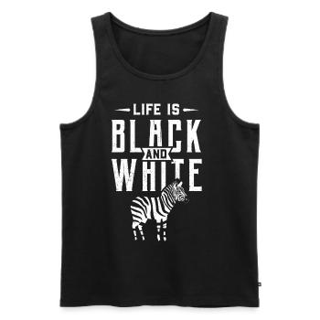 Zebra Afrika Pferd Hipster Geschenk Tier Streifen - Männer Premium Bio Tank Top - Schwarz - Vorne - AI Model Male 178 light (178cm)