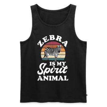 Zebra - Männer Premium Bio Tank Top - Schwarz - Vorne - Michal (187cm)