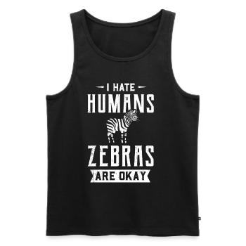 Zebra Afrika Pferd Hipster Geschenk Tier Streifen - Männer Premium Bio Tank Top - Schwarz - Vorne - AI Model Male 178 light (178cm)