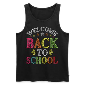 Bienvenue à l’école pour les élèves et les enseignants - Débardeur bio Premium Homme - noir - Devant - AI Model Male 178 light (178cm)