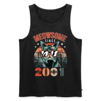 Meowsome 2001 Year of birth 2001 Cat birthday - Men's Premium Organic Tank Top - black - Front - Michal (187cm)
