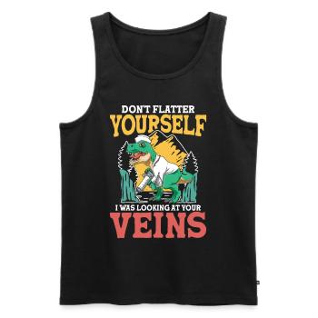 Don't Flatter Yourself I Was Looking At Your Veins - Männer Premium Bio Tank Top - Schwarz - Vorne - AI Model Male 178 light (178cm)
