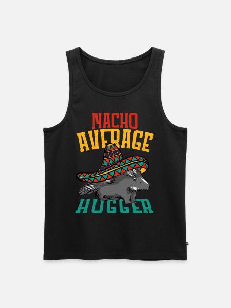 Nacho Average Hugger Porcupine Hedgehog - Men's Premium Organic Tank Top - black