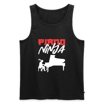 Piano Ninja Pianiste Clavier - Débardeur bio Premium Homme - noir - Devant - Michal (187cm)
