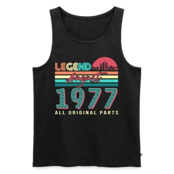 Vintage 1977 August - Männer Premium Bio Tank Top - Schwarz - Vorne - Michal (187cm)