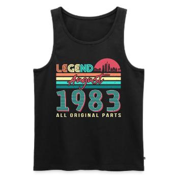 Retro 1983 August - Men's Premium Organic Tank Top - black - Front - Michal (187cm)