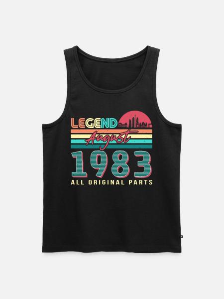 Retro 1983 August - Men's Premium Organic Tank Top - black