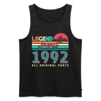 A l’âge de 30 août 1992 - Débardeur bio Premium Homme - noir - Devant - Michal (187cm)