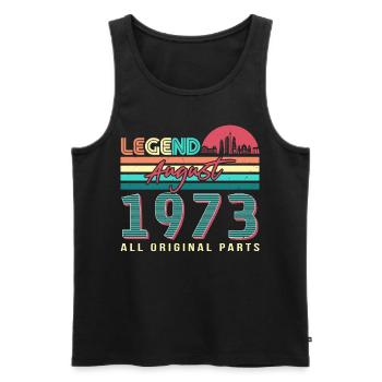 August 1973 Legend - Men's Premium Organic Tank Top - black - Front - Michal (187cm)