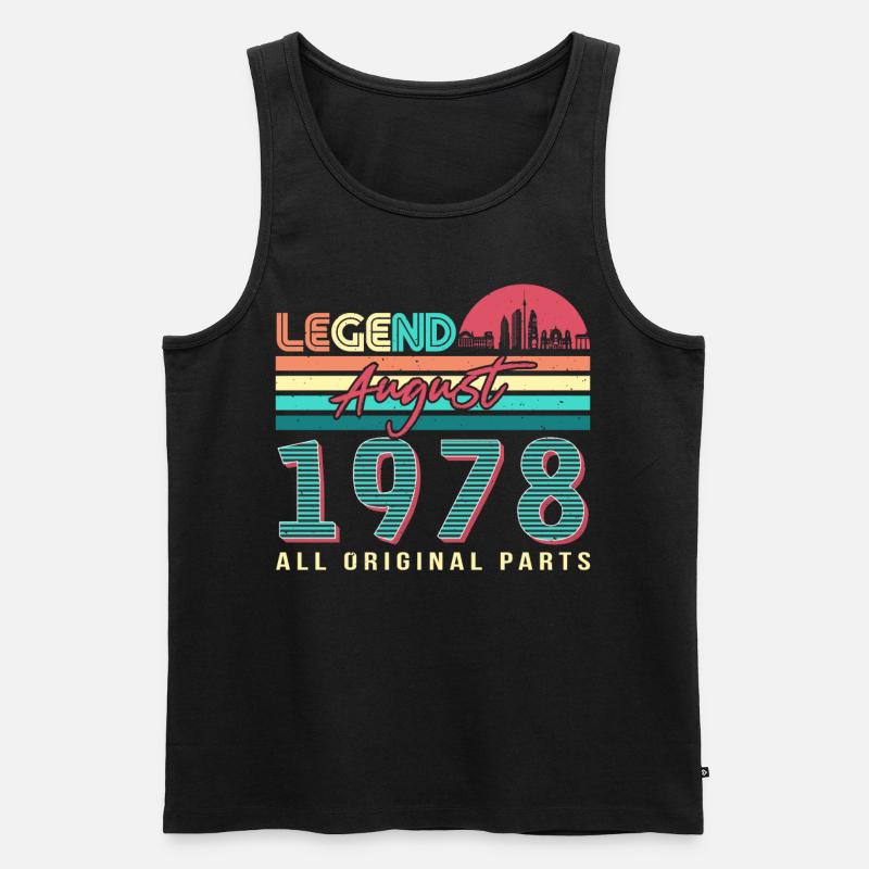 Retro 1978 August - Männer Premium Bio Tank Top - Schwarz