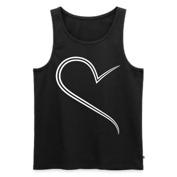 Simple Half Heart Way - Men's Premium Organic Tank Top - black - Front - AI Model Male 178 light (178cm)