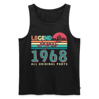 August 1968 Legend - Men's Premium Organic Tank Top - black - Front - Michal (187cm)