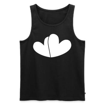 Zwei Weisse Herzen - Männer Premium Bio Tank Top - Schwarz - Vorne - Michal (187cm)