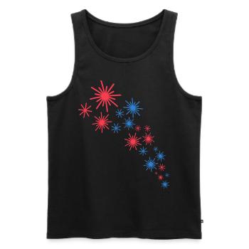Sternenhimmel In Blau Und Rot - Männer Premium Bio Tank Top - Schwarz - Vorne - AI Model Male 178 light (178cm)