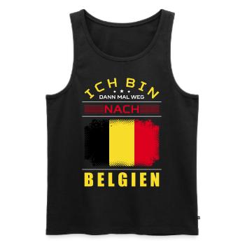 Ich Bin Dann Mal Weg Nach Belgien Fahne Urlaub - Männer Premium Bio Tank Top - Schwarz - Vorne - AI Model Male 178 light (178cm)